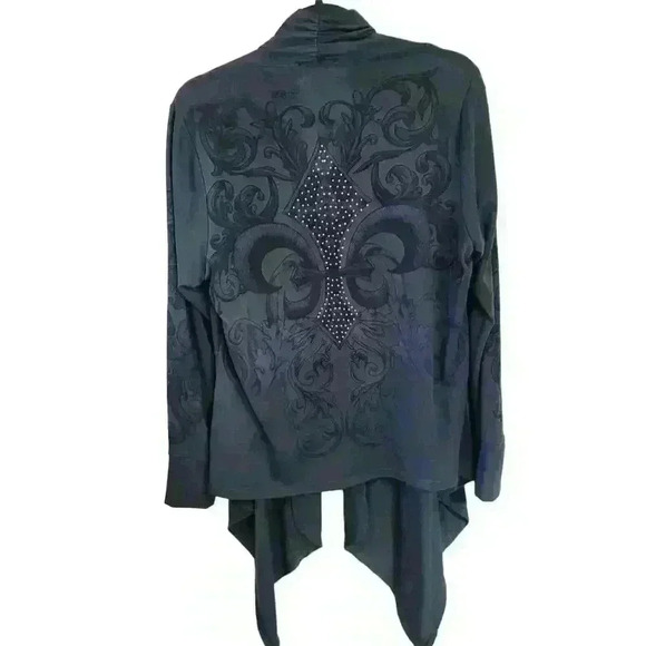 Hot Tempered Don’t Be Afraid Womens 1X Cardigan Embellished Y2K Grunge Graphic - Picture 8 of 9